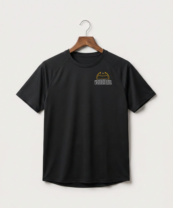 Hayfield High School Volleyball (Girls) - Black Tee - Left Chest