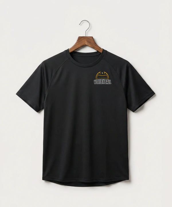 Hayfield High School Volleyball (Girls) - Black Tee - Left Chest