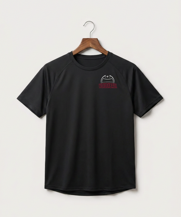 Triton High School Volleyball (Girls) - Black Tee - Left Chest