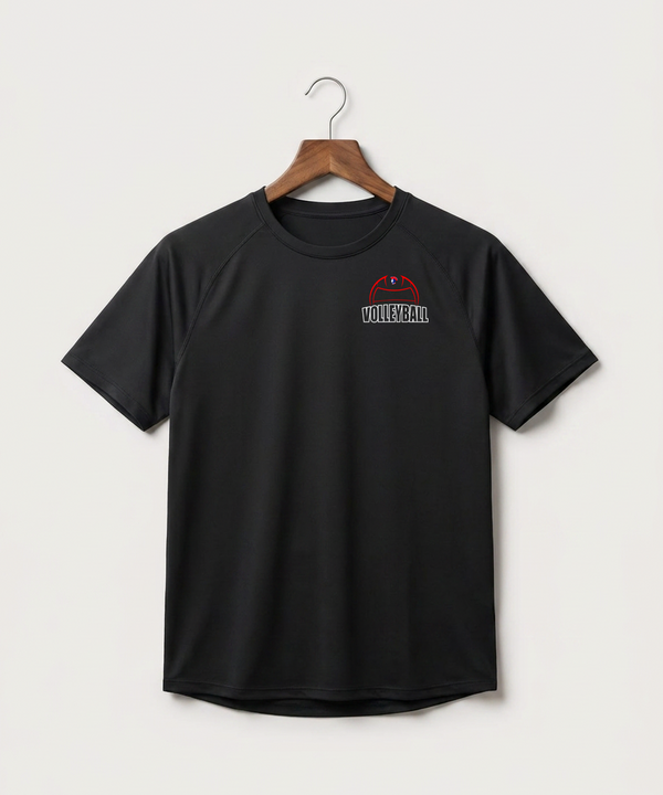 Hills-Beaver Creek High School Volleyball (Girls) - Black Tee - Left Chest