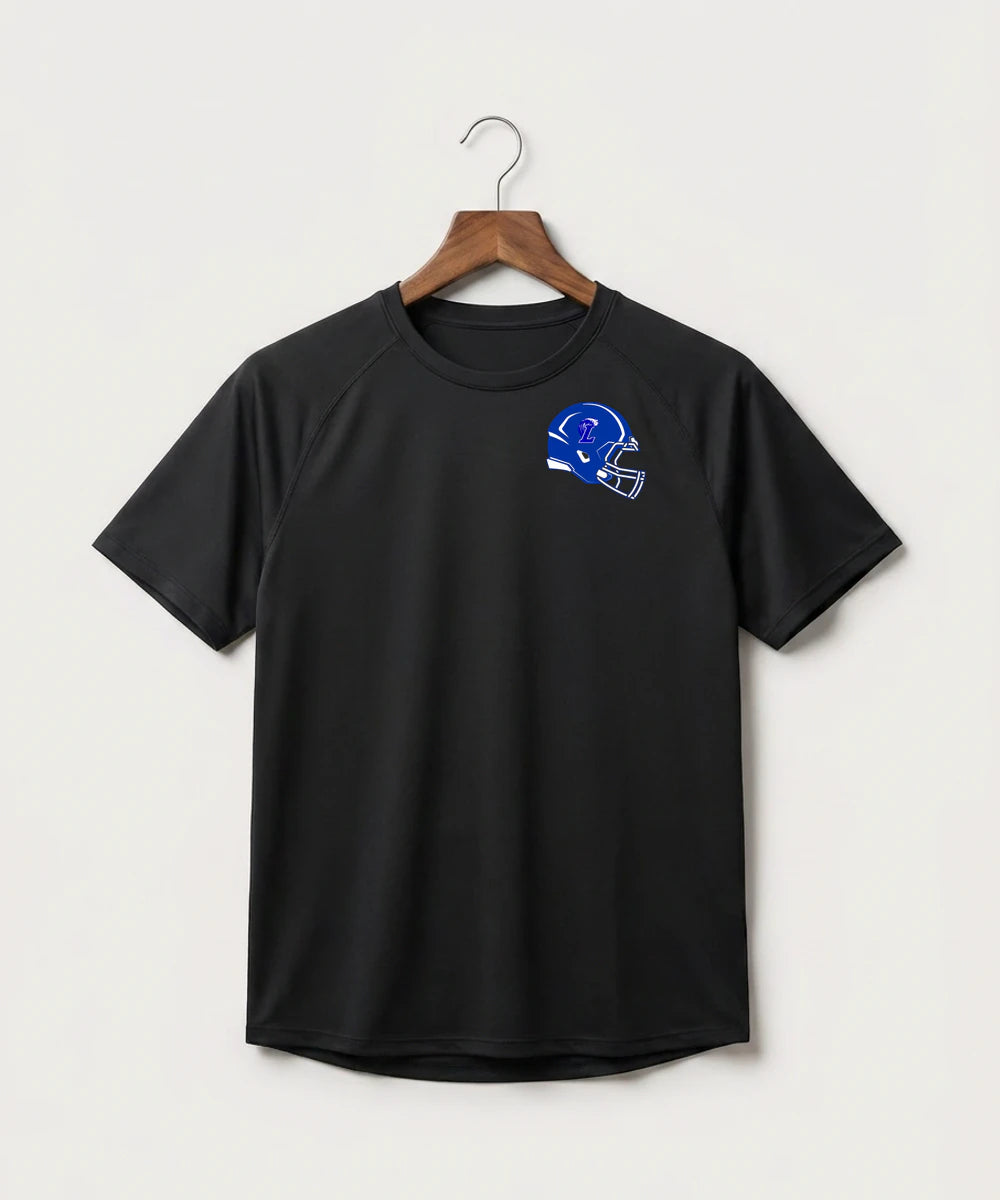 Lakeview High School Football (Boys) - Black Tee - Left Chest