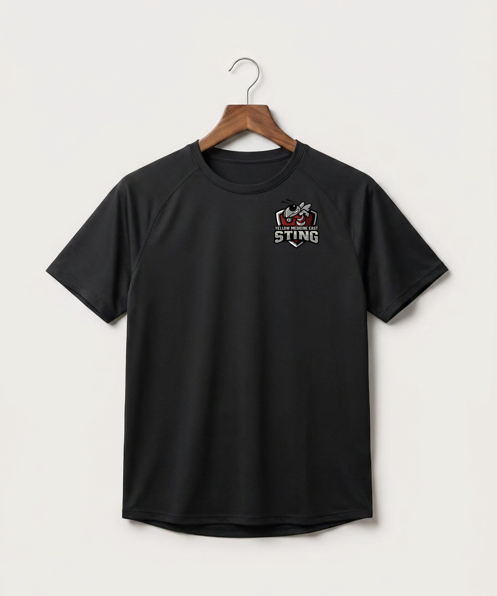 Yellow Medicine East High School Athletics - Black Tee - Left Chest