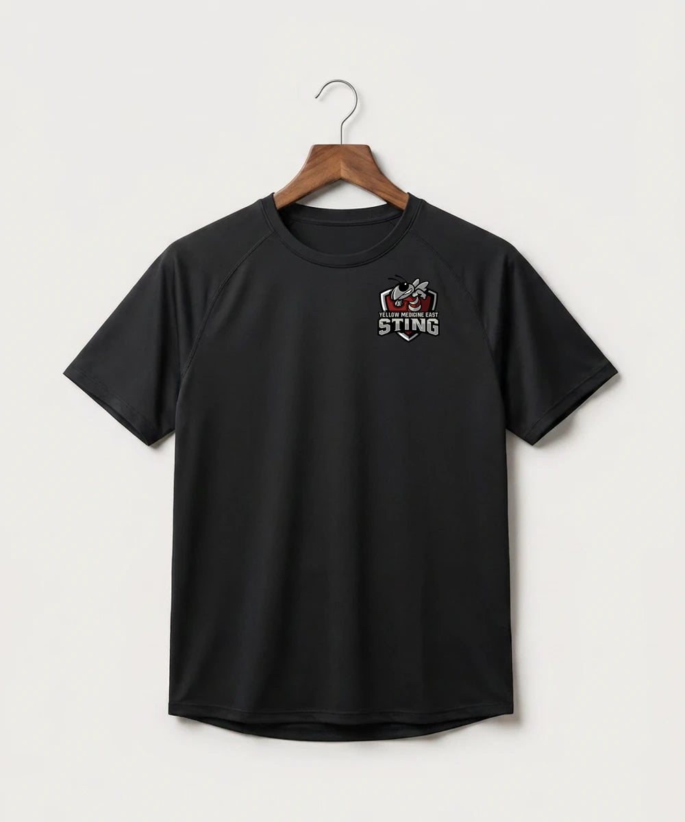 Yellow Medicine East High School Athletics - Black Tee - Left Chest