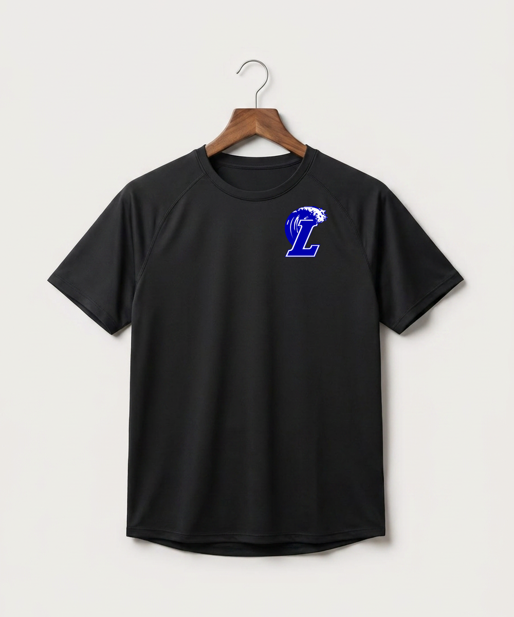 Lakeview High School Football (Boys) - Black Tee - Left Chest