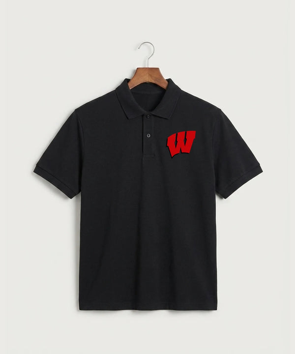 Wisconsin Hanger Test - Black Polo - Left Chest (front)
