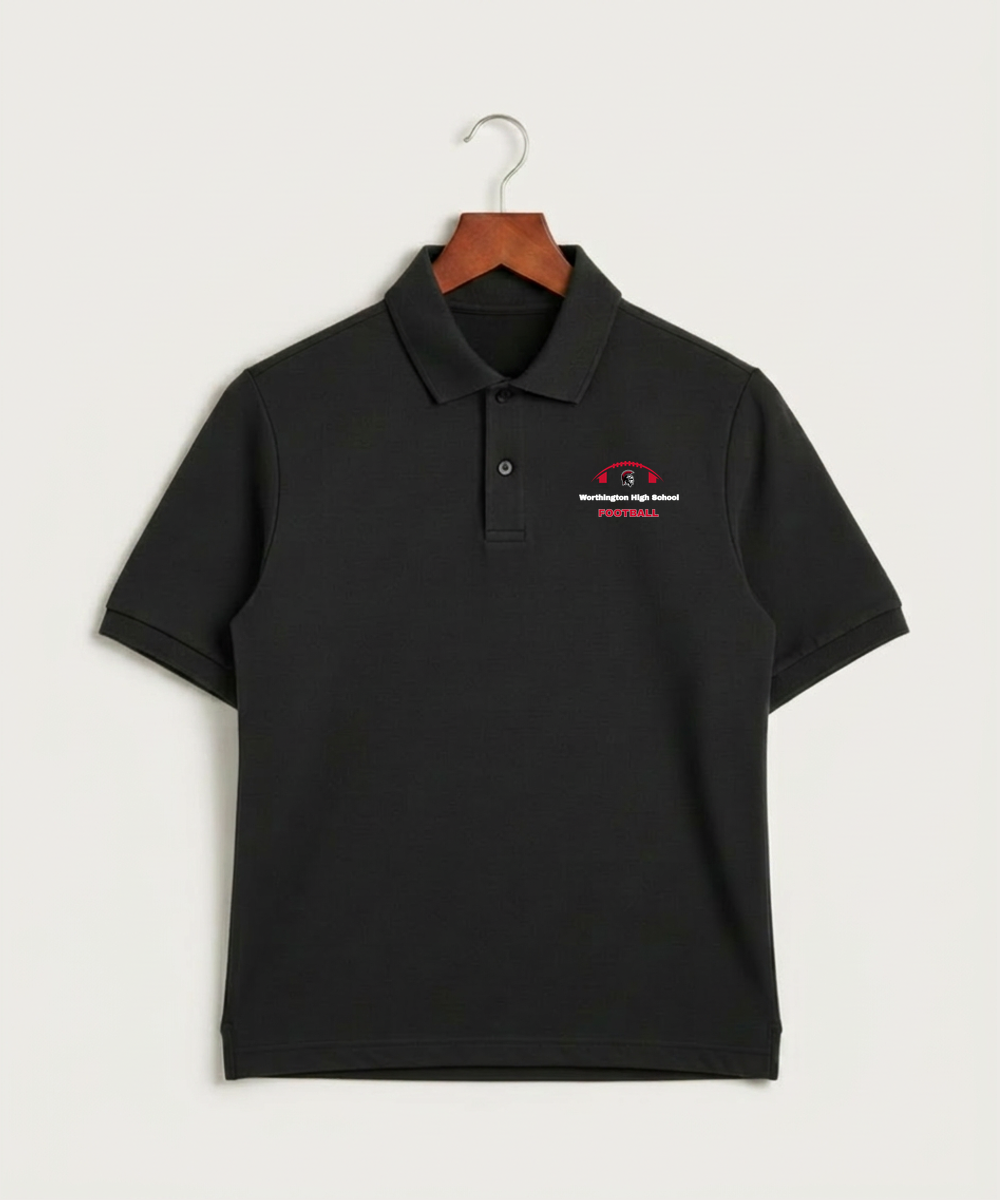 Worthington High School Football (Boys) - Black Polo - Left Chest