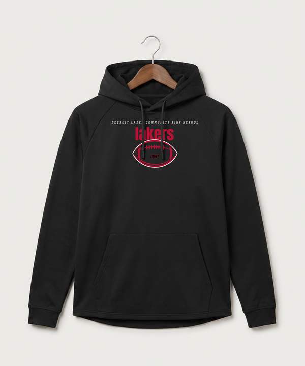Detroit Lakes Community High School Football (Boys) - Black Hoodie - Full Front