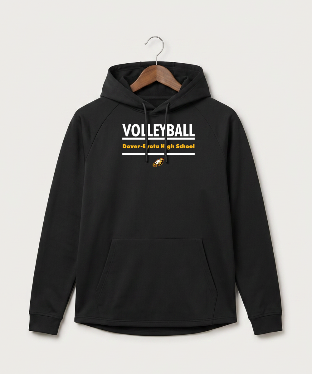 Dover-Eyota High School Volleyball (Girls) - Black Hoodie - Full Front