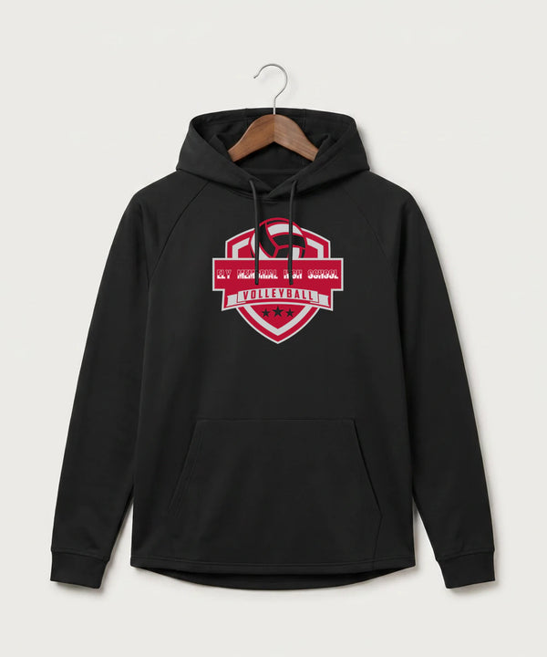Ely Memorial High School Volleyball (Girls) - Black Hoodie - Full Front