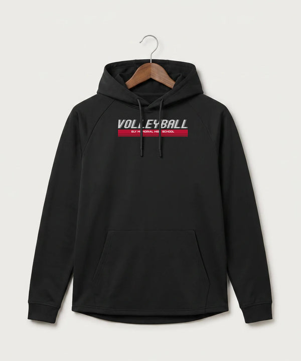Ely Memorial High School Volleyball (Girls) - Black Hoodie - Full Front