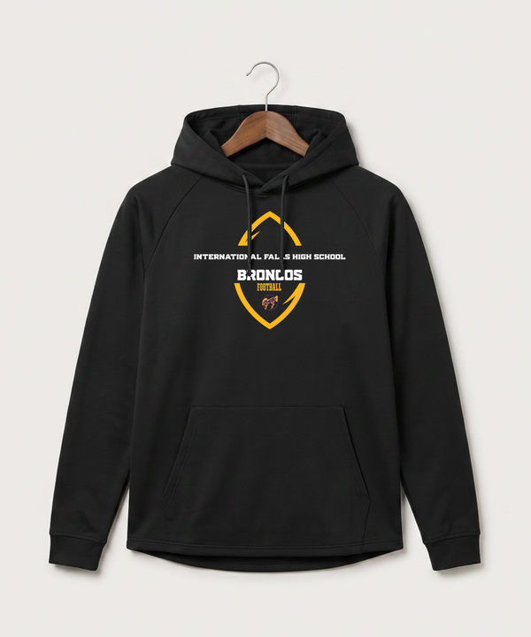 International Falls High School Football (Boys) - Black Hoodie - Full Front