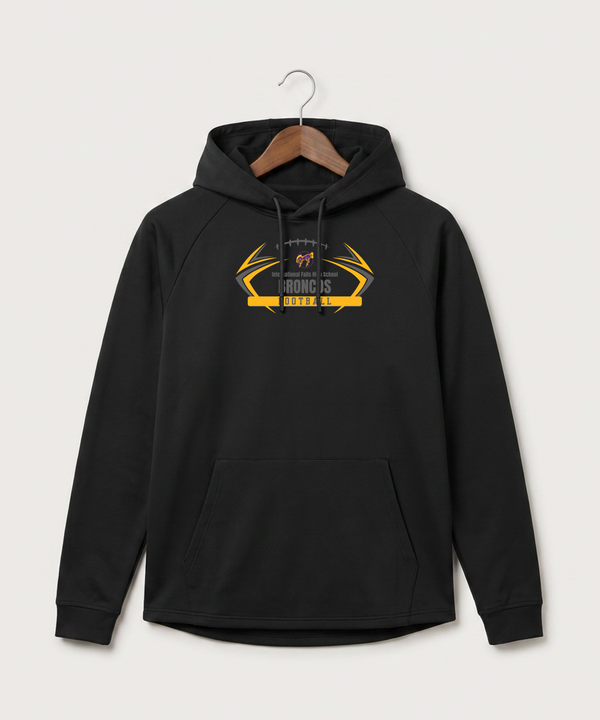 International Falls High School Football (Boys) - Black Hoodie - Full Front