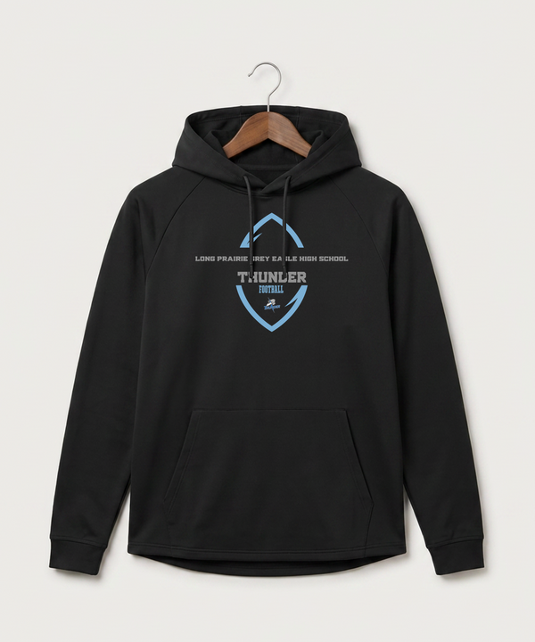Long Prairie Grey Eagle High School Football (Boys) - Black Hoodie - Full Front