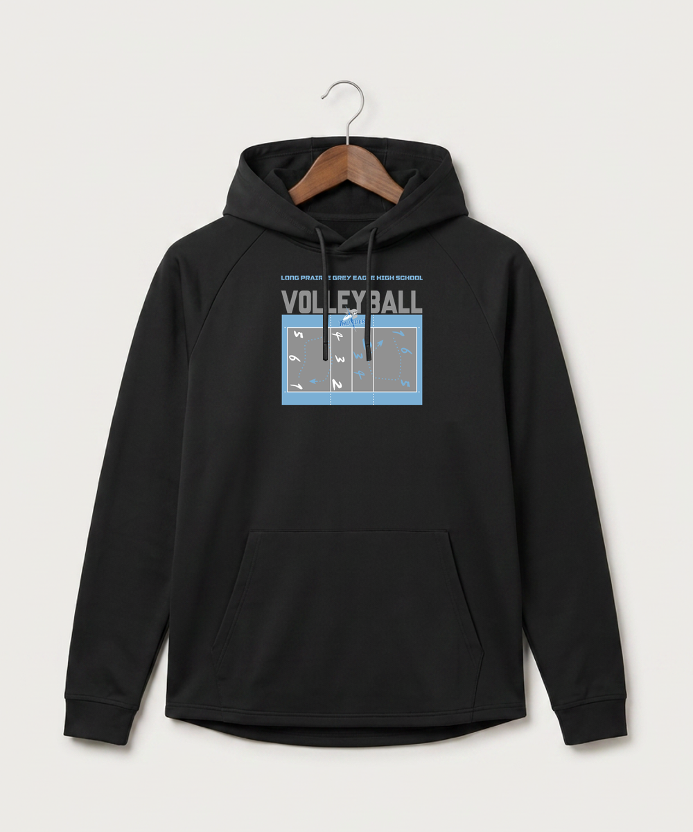 Long Prairie Grey Eagle High School Volleyball (Girls) - Black Hoodie - Full Front