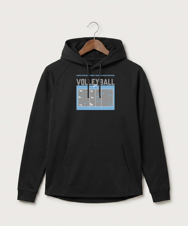 Long Prairie Grey Eagle High School Volleyball (Girls) - Black Hoodie - Full Front