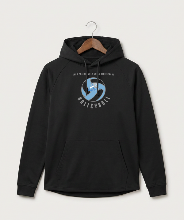 Long Prairie Grey Eagle High School Volleyball (Girls) - Black Hoodie - Full Front