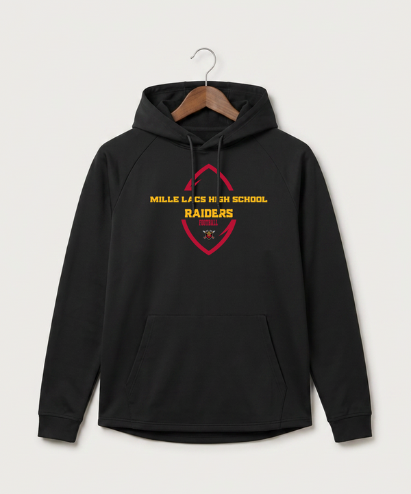 Mille Lacs High School Football (Boys) - Black Hoodie - Full Front