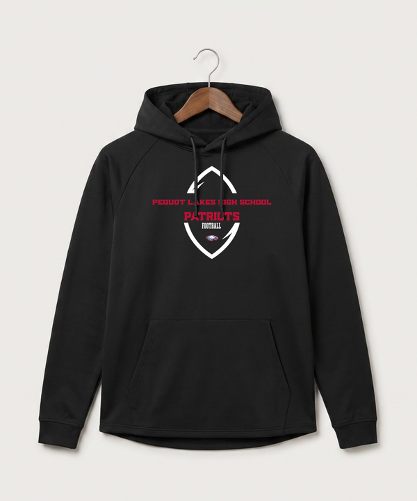 Pequot Lakes High School Football (Boys) - Black Hoodie - Full Front