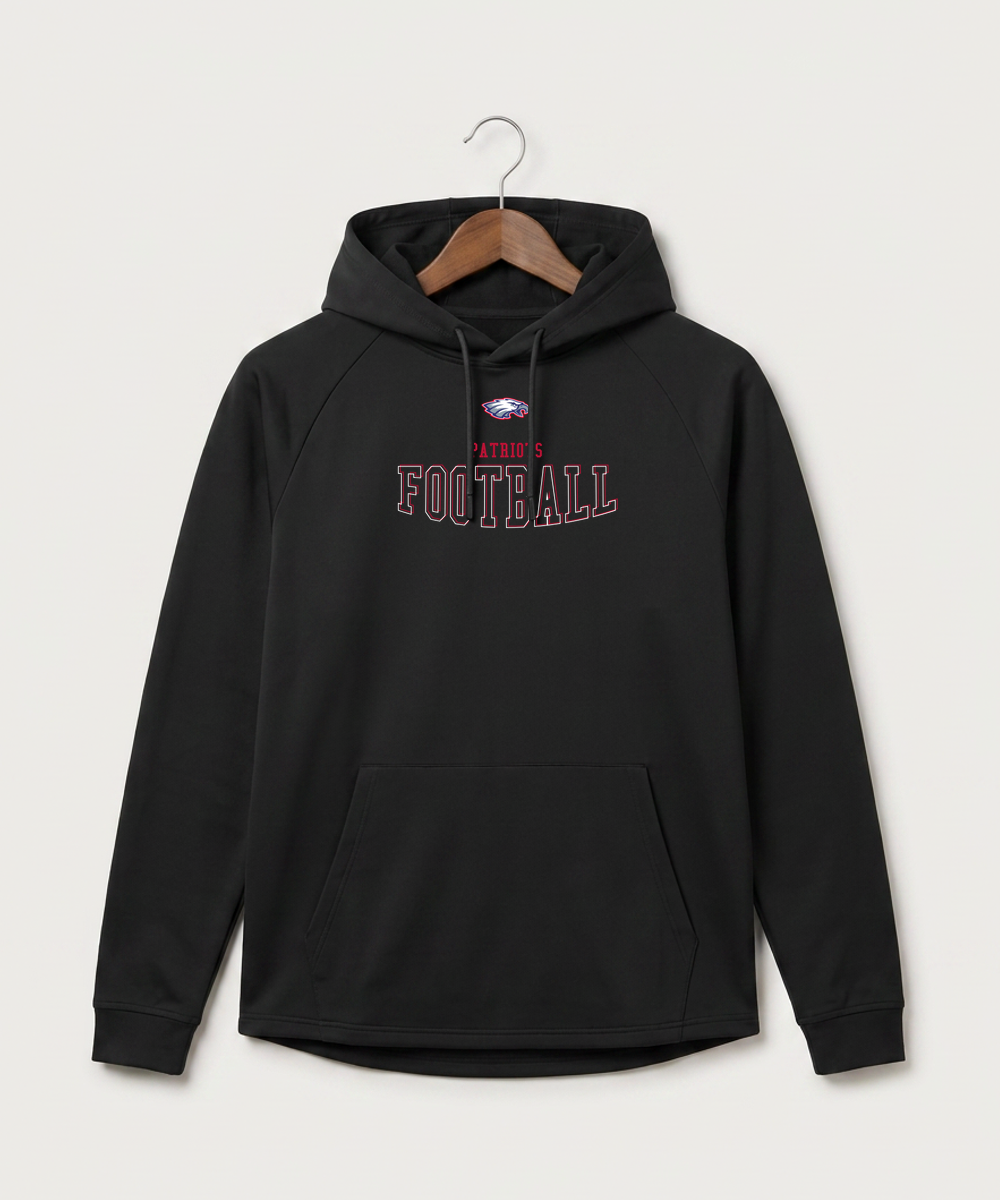 Pequot Lakes High School Football (Boys) - Black Hoodie - Full Front