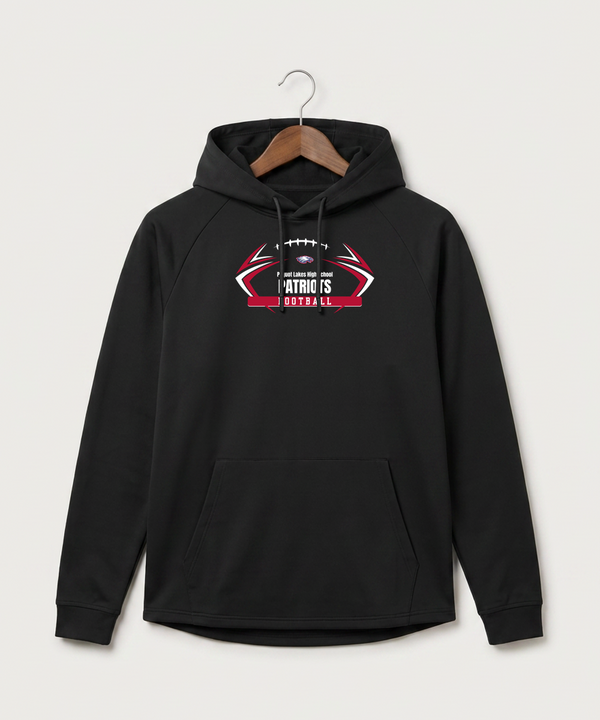 Pequot Lakes High School Football (Boys) - Black Hoodie - Full Front