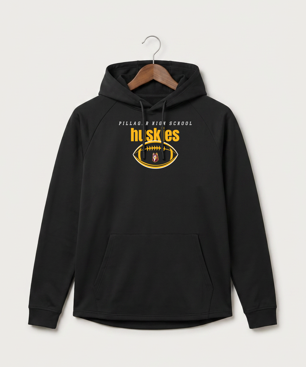 Pillager High School Football (Boys) - Black Hoodie - Full Front