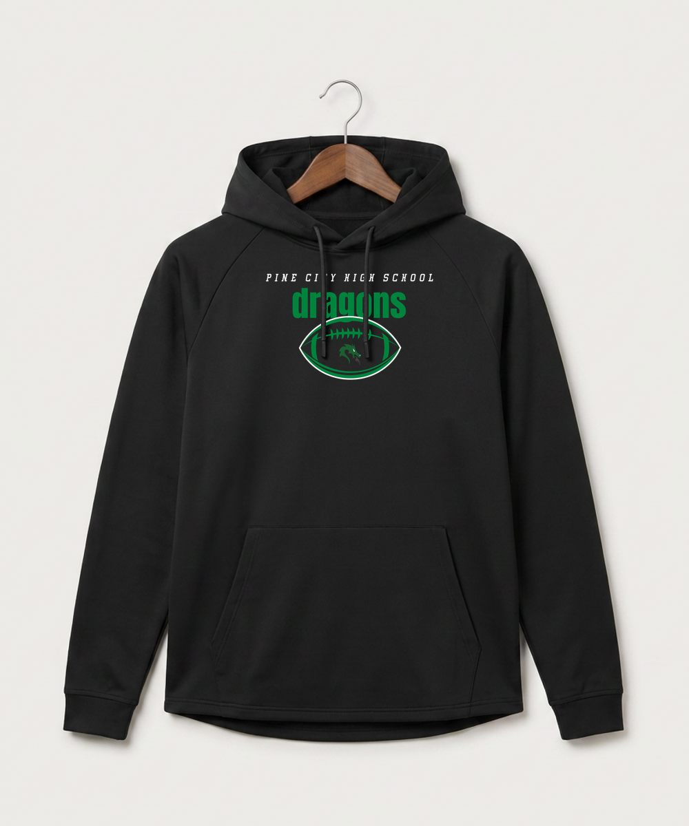 Pine City High School Football (Boys) - Black Hoodie - Full Front