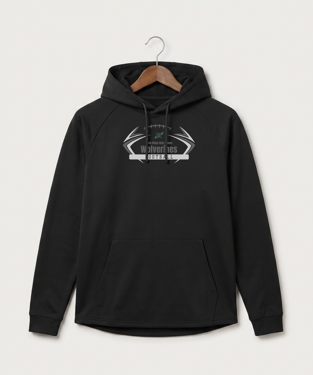 Rock Ridge High School Football (Boys) - Black Hoodie - Full Front