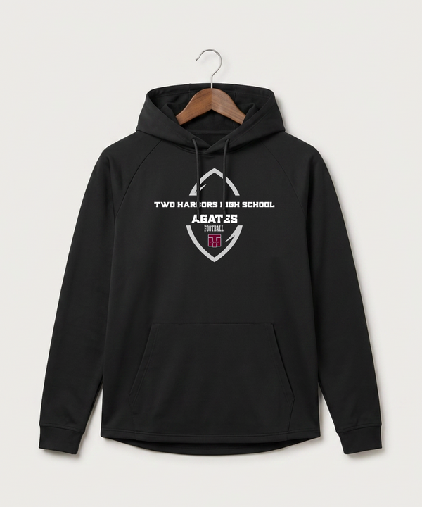 Two Harbors High School Football (Boys) - Black Hoodie - Full Front