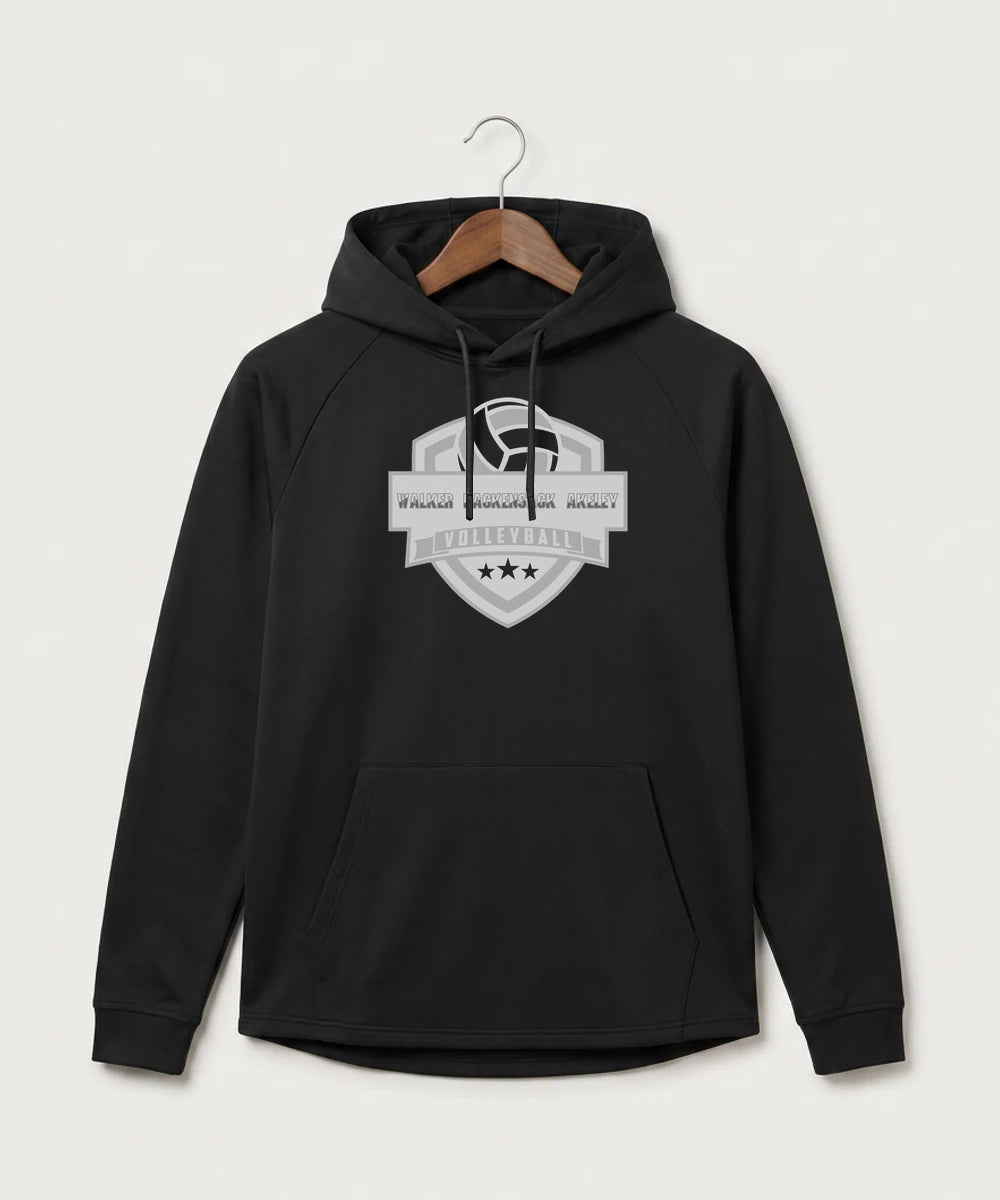 Walker Hackensack Akeley Volleyball (Girls) - Black Hoodie - Full Front