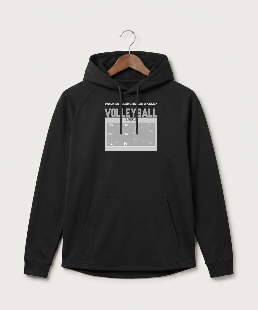 Walker Hackensack Akeley Volleyball (Girls) - Black Hoodie - Full Front