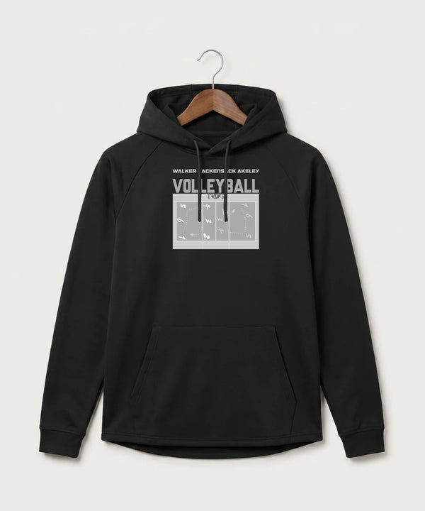 Walker Hackensack Akeley Volleyball (Girls) - Black Hoodie - Full Front