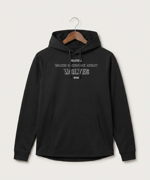 Walker Hackensack Akeley Volleyball (Girls) - Black Hoodie - Full Front