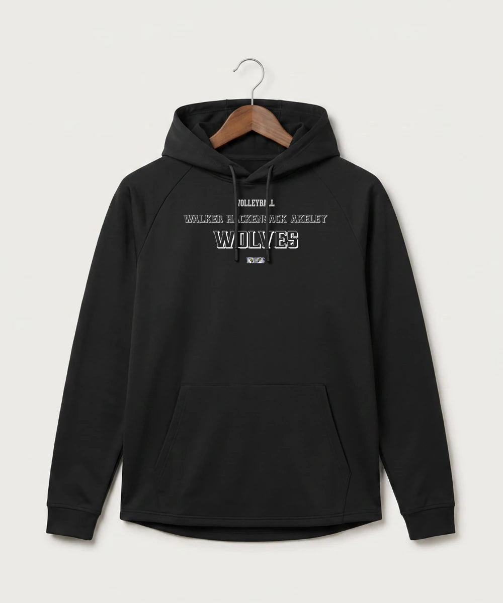 Walker Hackensack Akeley Volleyball (Girls) - Black Hoodie - Full Front