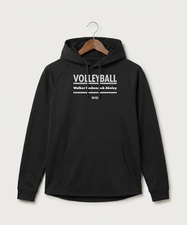 Walker Hackensack Akeley Volleyball (Girls) - Black Hoodie - Full Front