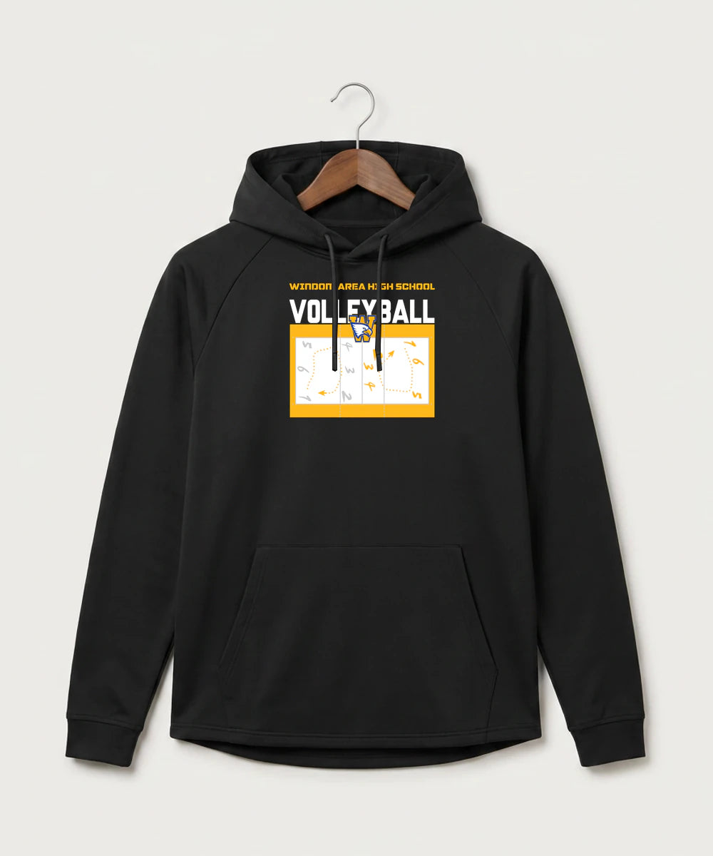 Windom Area High School Volleyball (Girls) - Black Hoodie - Full Front