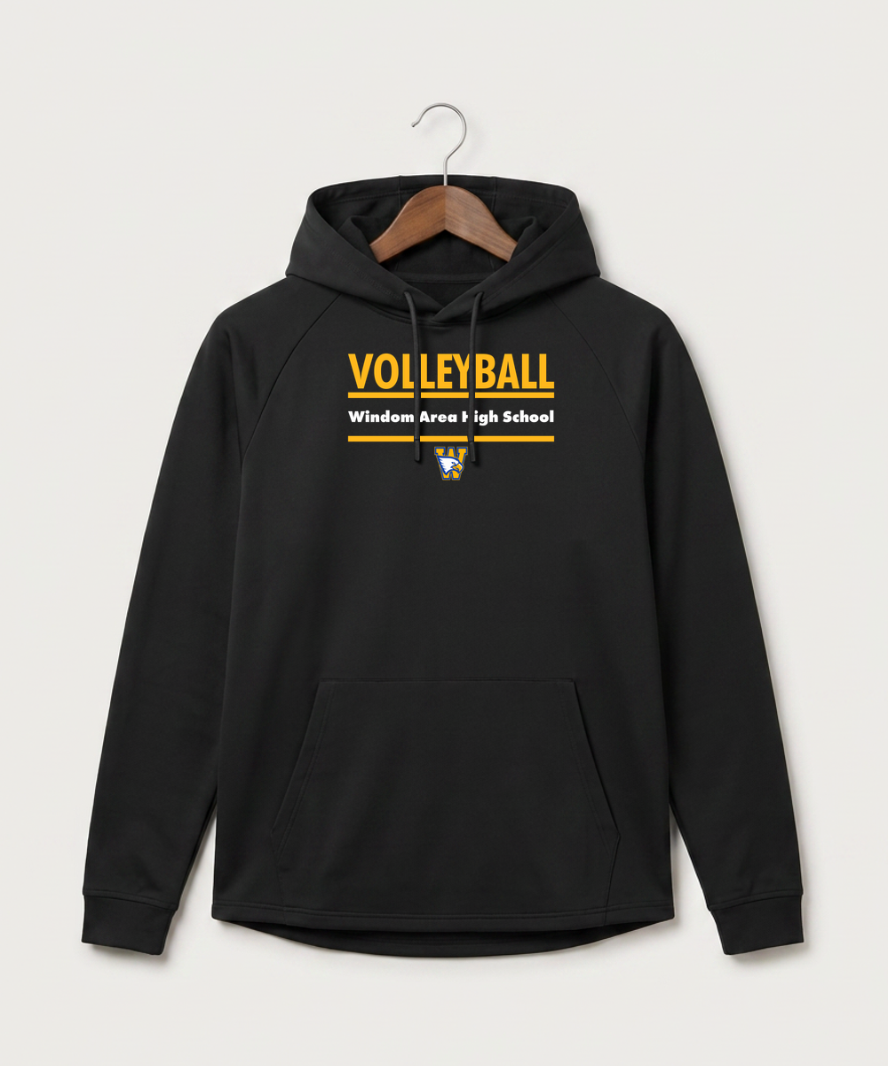 Windom Area High School Volleyball (Girls) - Black Hoodie - Full Front
