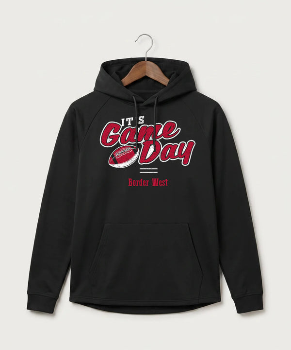 Border West Football (Boys) - Black Hoodie - Full Front