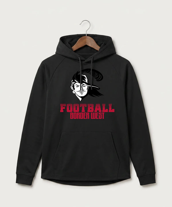 Border West Football (Boys) - Black Hoodie - Full Front