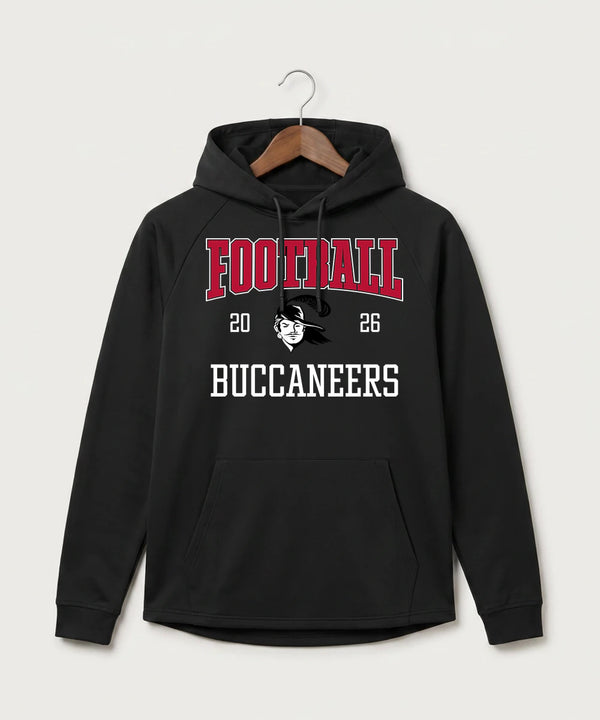 Border West Football (Boys) - Black Hoodie - Full Front