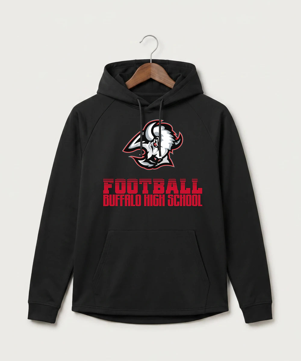 Buffalo High School Football (Boys) - Black Hoodie - Full Front