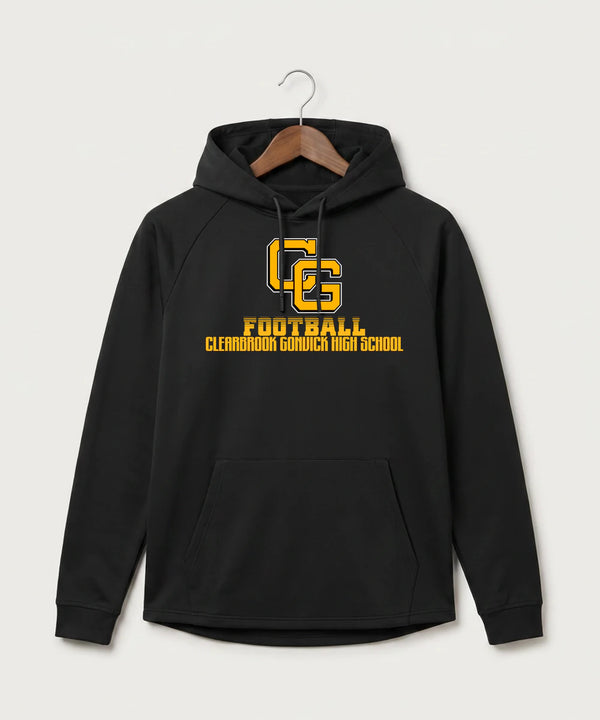 Clearbrook Gonvick High School Football (Boys) - Black Hoodie - Full Front
