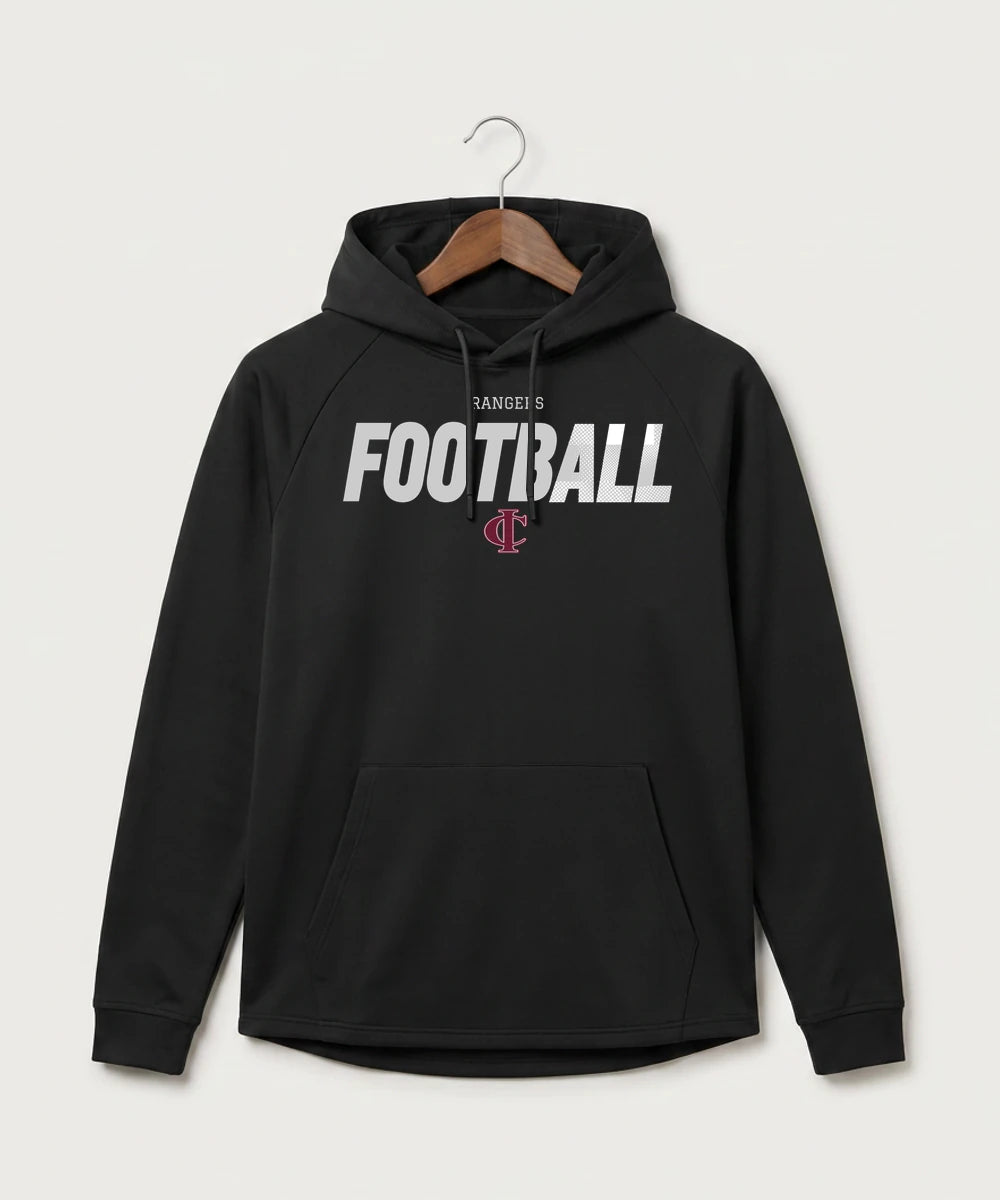 Crosby Ironton High School Football (Boys) - Black Hoodie - Full Front