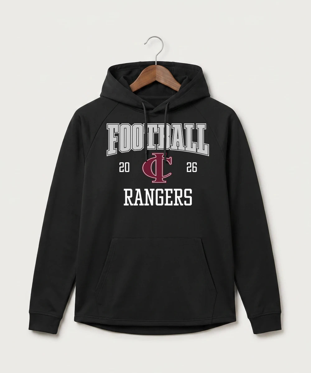 Crosby Ironton High School Football (Boys) - Black Hoodie - Full Front