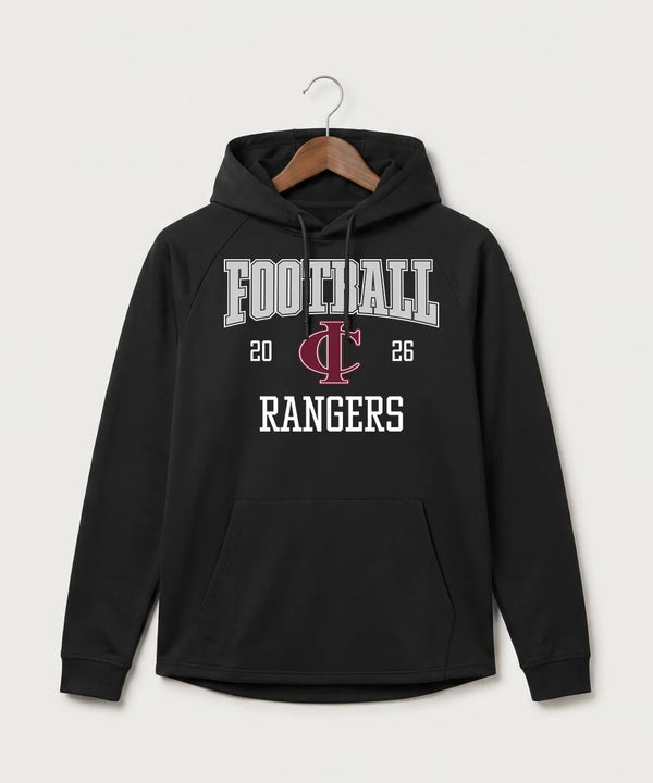 Crosby Ironton High School Football (Boys) - Black Hoodie - Full Front