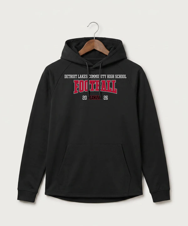 Detroit Lakes Community High School Football (Boys) - Black Hoodie - Full Front