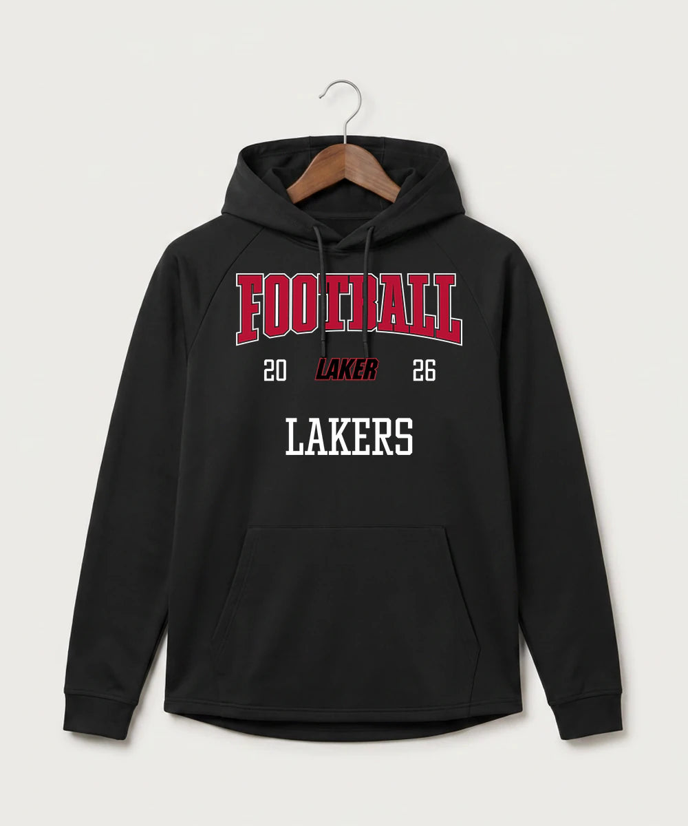 Detroit Lakes Community High School Football (Boys) - Black Hoodie - Full Front