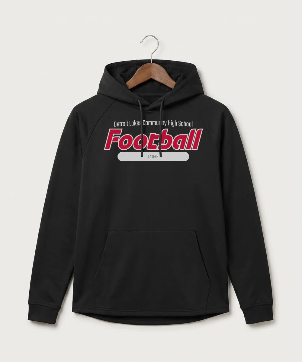 Detroit Lakes Community High School Football (Boys) - Black Hoodie - Full Front