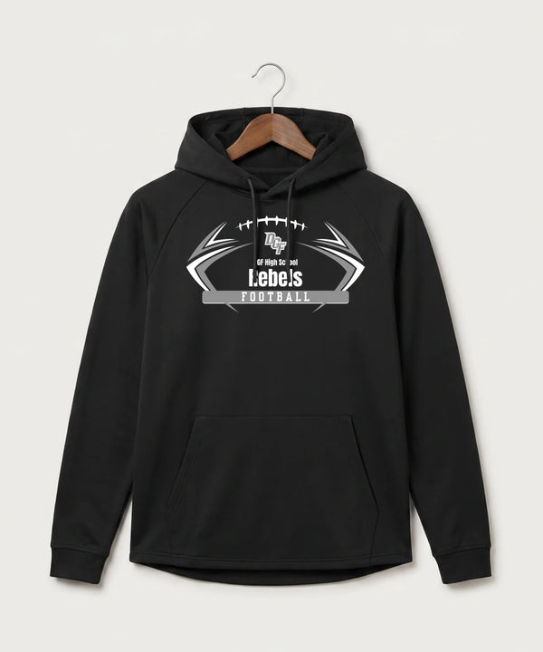 DGF High School Football (Boys) - Black Hoodie - Full Front