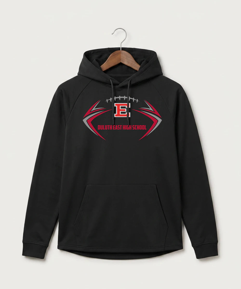 Duluth East High School Football (Boys) - Black Hoodie - Full Front