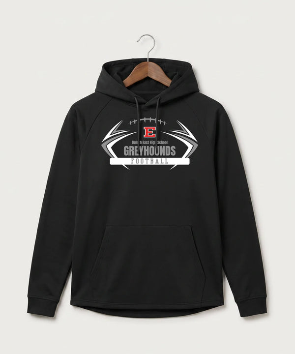 Duluth East High School Football (Boys) - Black Hoodie - Full Front